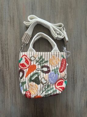 Made In India Beaded Vegetable Beaded Tote Purse